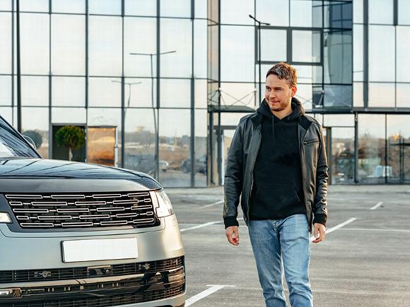 man getting picked up at private airport